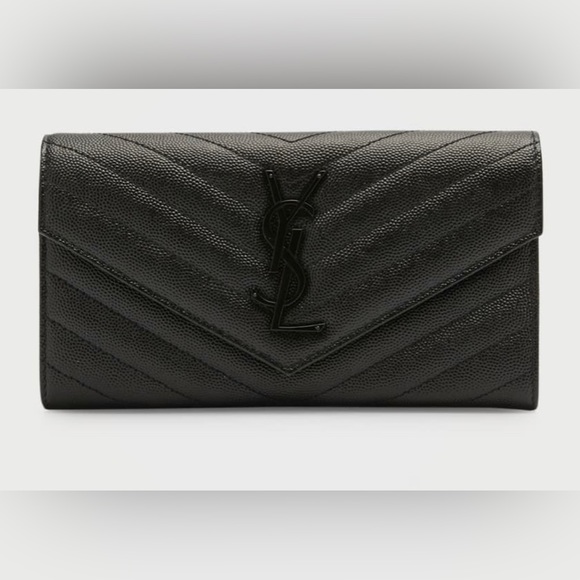Saint Laurent Cassandre Large YSL Quilted Flap Wallet - Picture 1 of 11